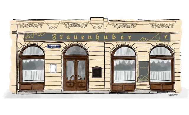 Das Café Frauenhuber in der Himmelpfortgasse – gezeichnet